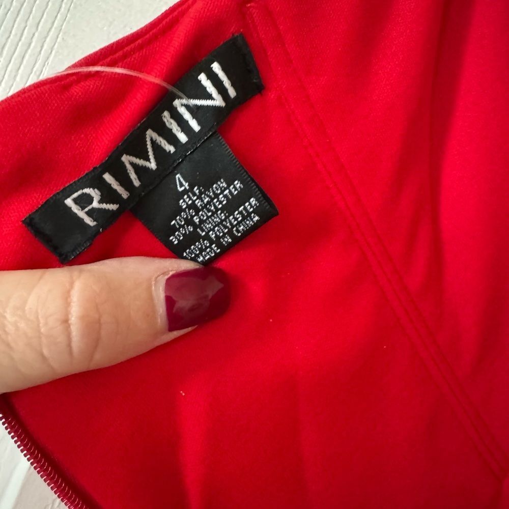 Vintage Red Rimini Elegant Red Strapless Dress - Picture 5 of 7